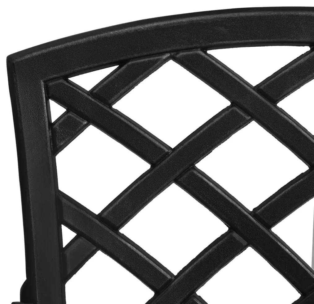 Set da bistrot 3 pz in alluminio pressofuso nero