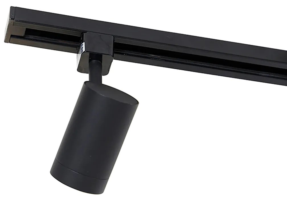 Sistema di illuminazione a binario Smart nero 3 faretti e lampada a sospensione monofase - Iconic Cavalux Jeana