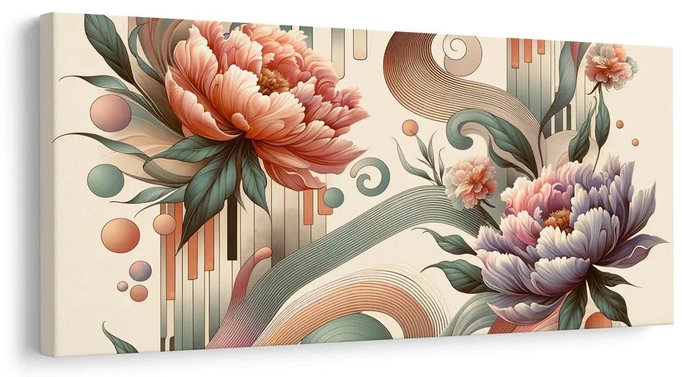 Quadro su tela – Fiori rosa e viola
