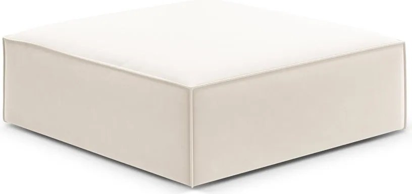 Poggiapiedi beige con rivestimento in velluto Vanda – Mazzini Sofas