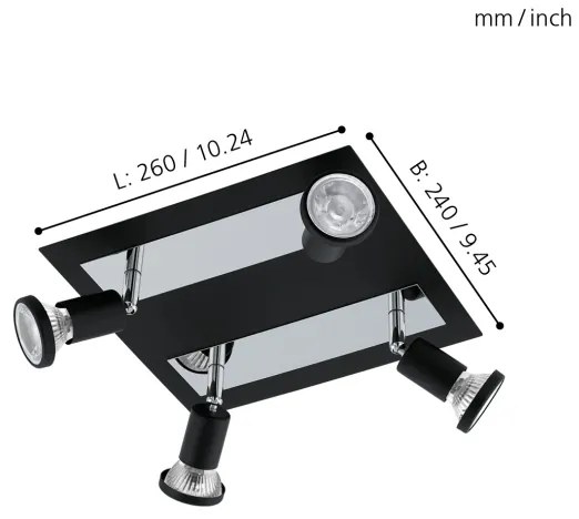 Eglo 94966 - Faretto LED SARRIA 4xGU10-LED/5W/230V