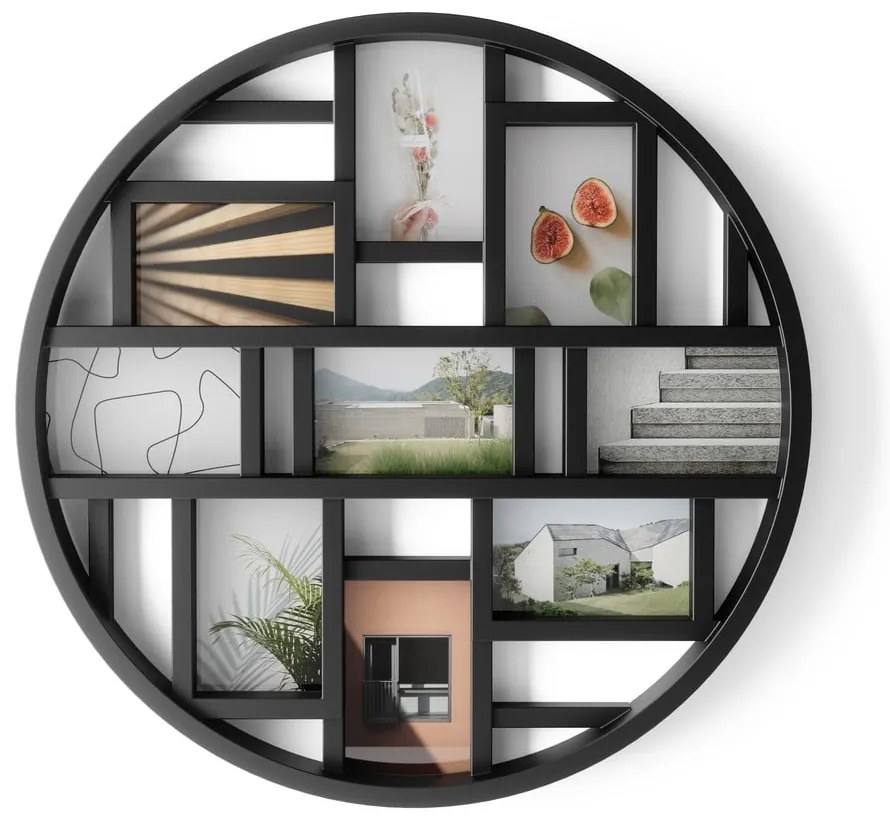 Cornice da parete in plastica nera Luna - Umbra