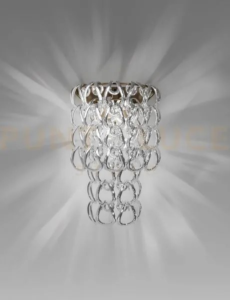 Giogali applique a parete cristallo argento e bronzo opaco 1 luce a...