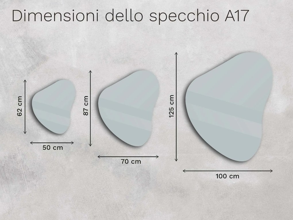 Specchio organico LED con illuminazione A17