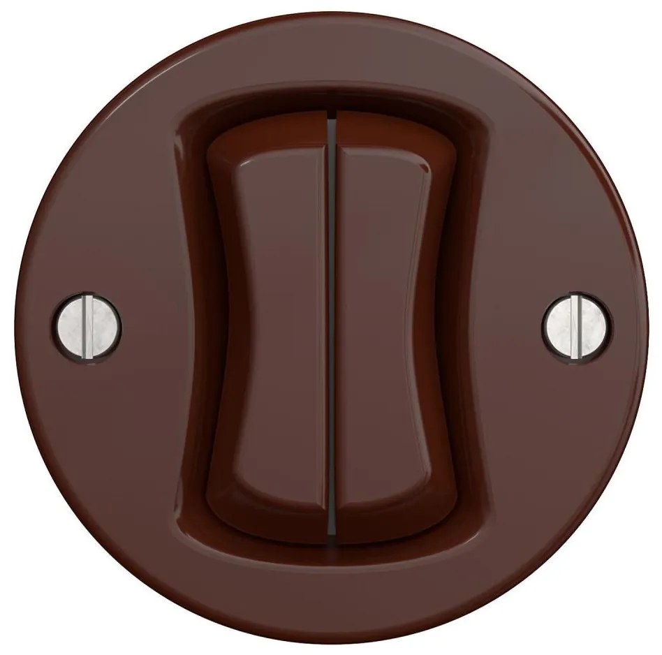 Kliklap - Pulsante doppio retrò senza cornice, marrone