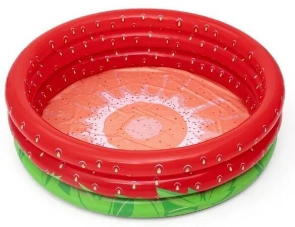 Bestway Piscina Gonfiabile Infantile 3 Anelli Fragola 168x38 cm +2 Anni Giardino 51145