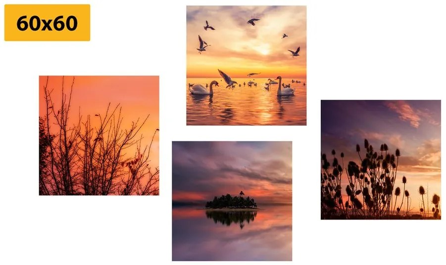 Set di quadri – Natura in versione romantica