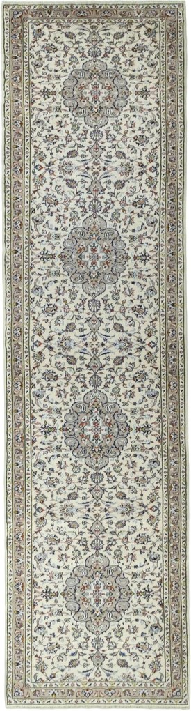 Kashan Tappeto 110 x 400 Beige (Iran) Annodato A Mano