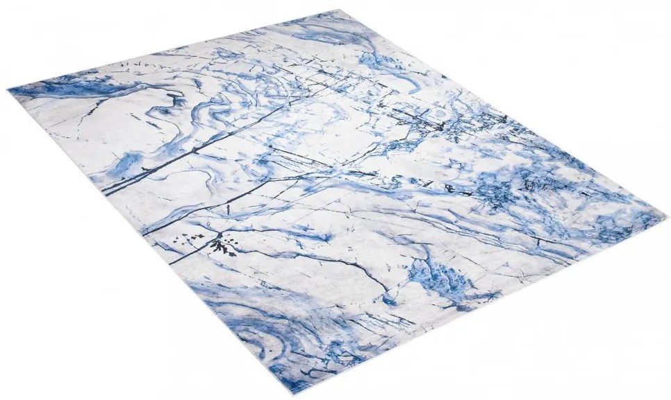 Semplice tappeto bianco e blu con motivo astratto Larghezza: 120 cm | Lunghezza: 170 cm