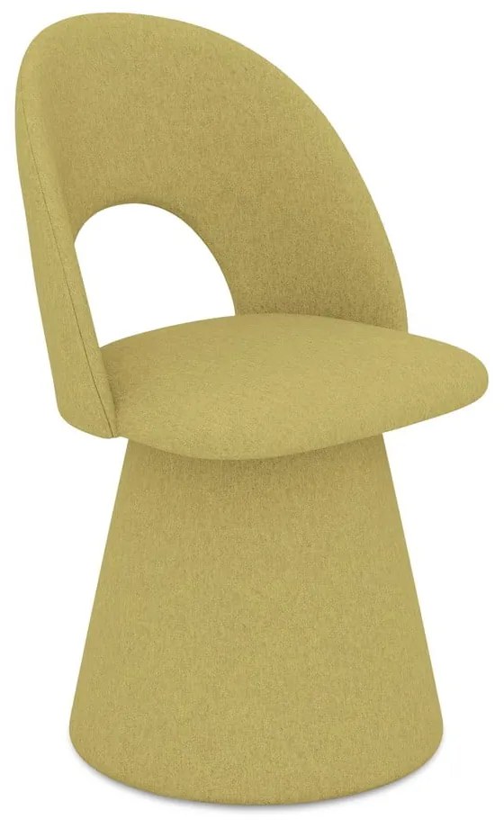 Sedia da pranzo gialla in imbottito Kalo – Makamii