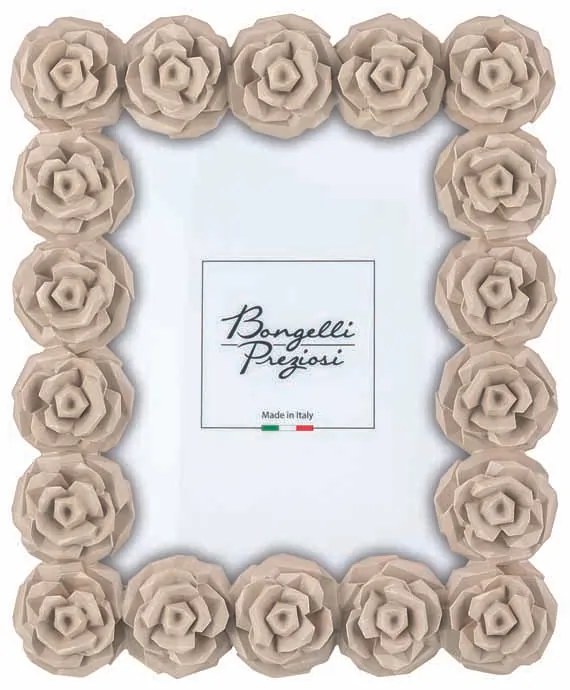 Bongelli preziosi bomboniera piccolo portafoto cornice con rose Collezione Rose design NOCCIOLA