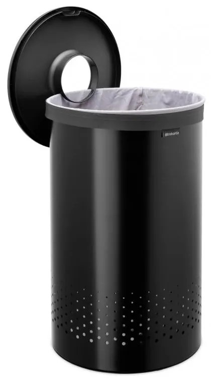 Cesto portabiancheria in metallo nero opaco 60 l - Brabantia