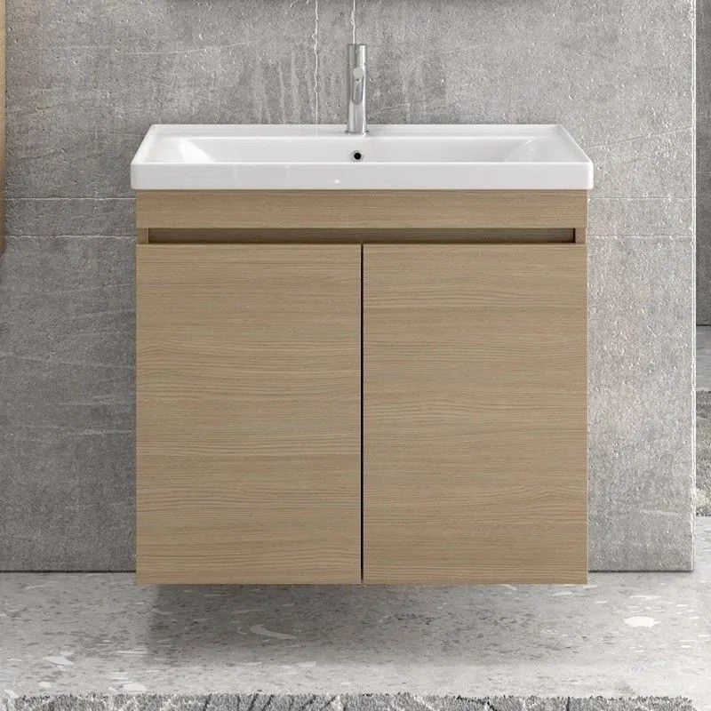 Kamalu - mobile bagno sospeso 80cm lavabo incasso e due ante sv-80a