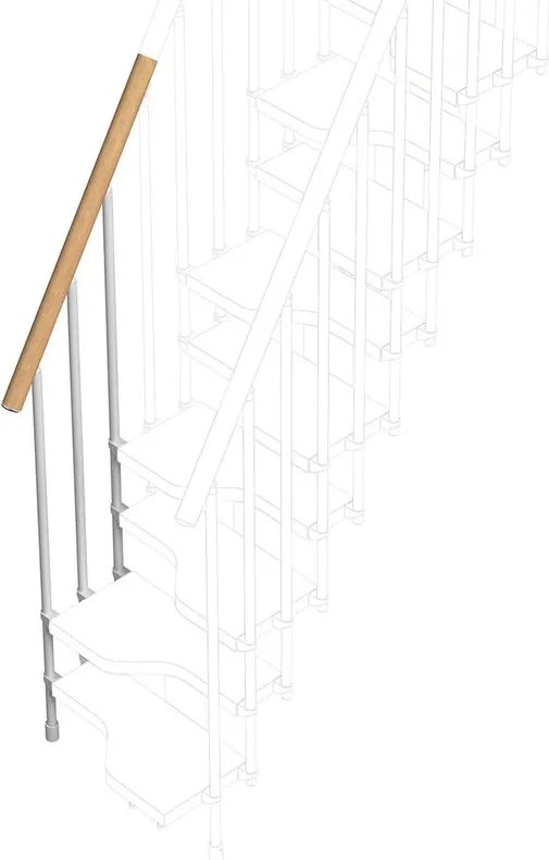 Balaustra in kit IRIS Bria 3GR in acciaio argento, corrimano in legno faggio, L 120 cm fissaggio a parete