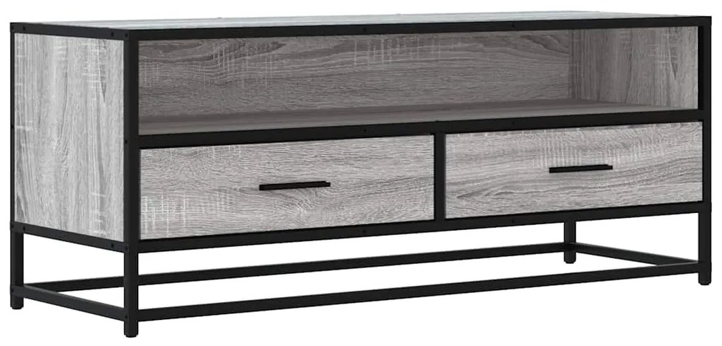 Mobile tv grigio sonoma 100x34,5x40cm legno multistrato metallo