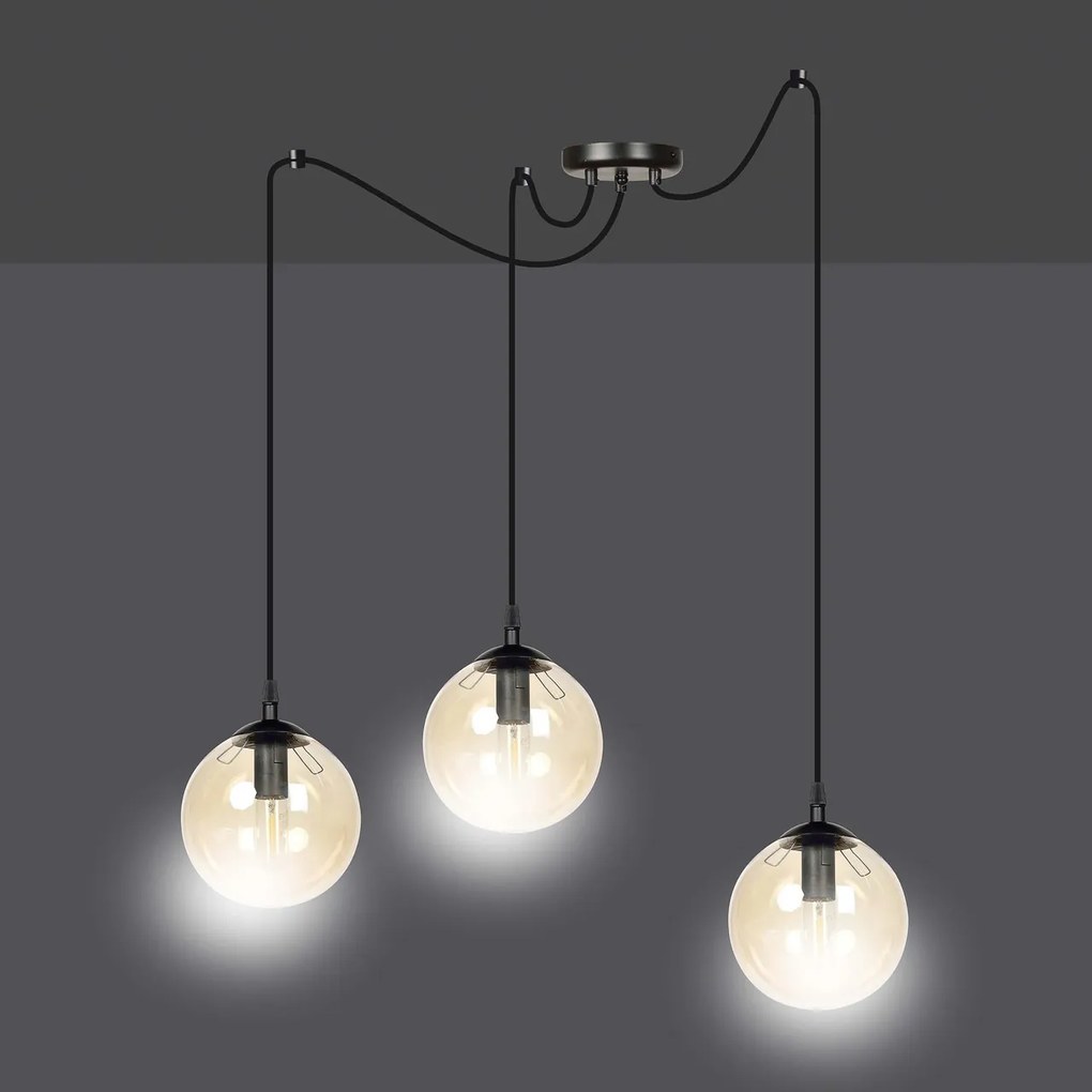 Lampadario a sospensione GIGI 3 BLACK MIODOWY