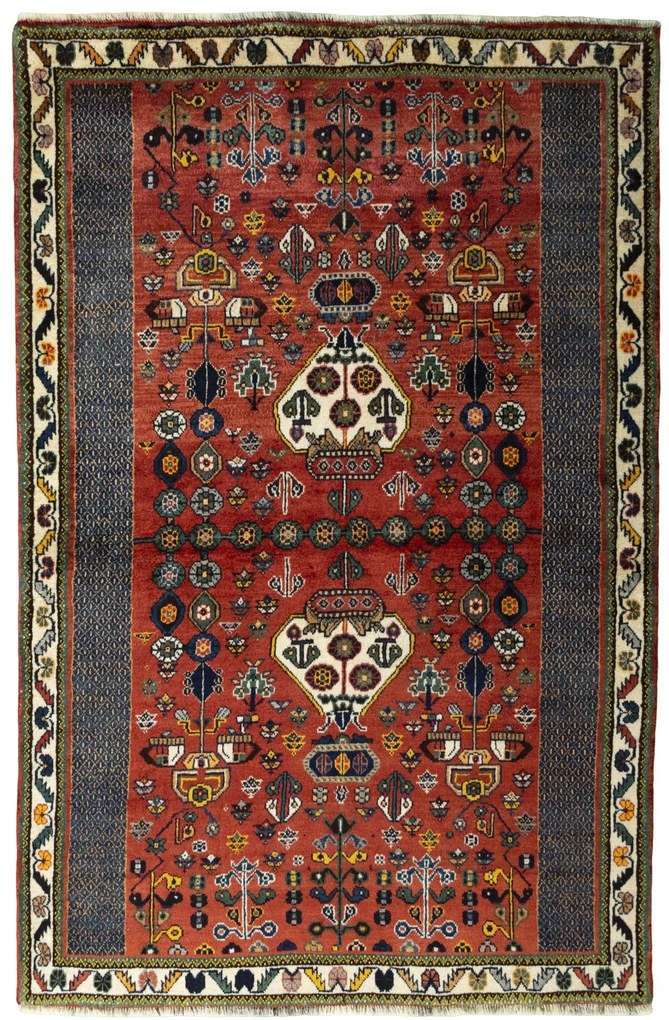 Shiraz Tappeto persiano 130x200 Rosso (Iran) Annodato A Mano
