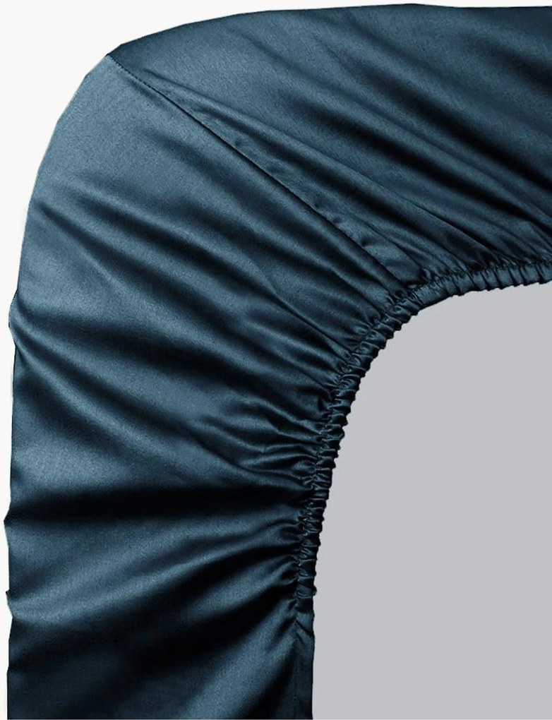 Lenzuolo con angoli boxspring in raso di cotone Ava