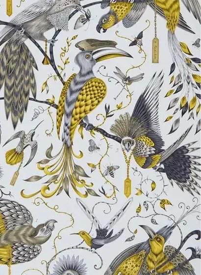 Clarke & Clarke Carta da parati Audubon - Gold