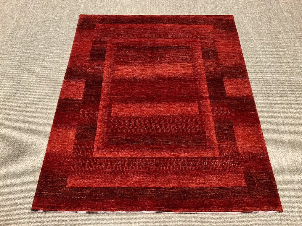 Loribaft Tappeto 150 x 180 Rosso (Iran) Annodato A Mano