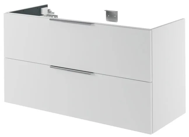 Mobile da bagno sotto lavabo Neo bianco laccato L 120 x H 64 x P 48 cm 2 cassetti, lavabo non incluso