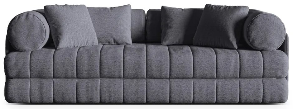 Divano grigio scuro allungabile con rivestimento in bouclé 206 cm Kemi – Cosmopolitan Design