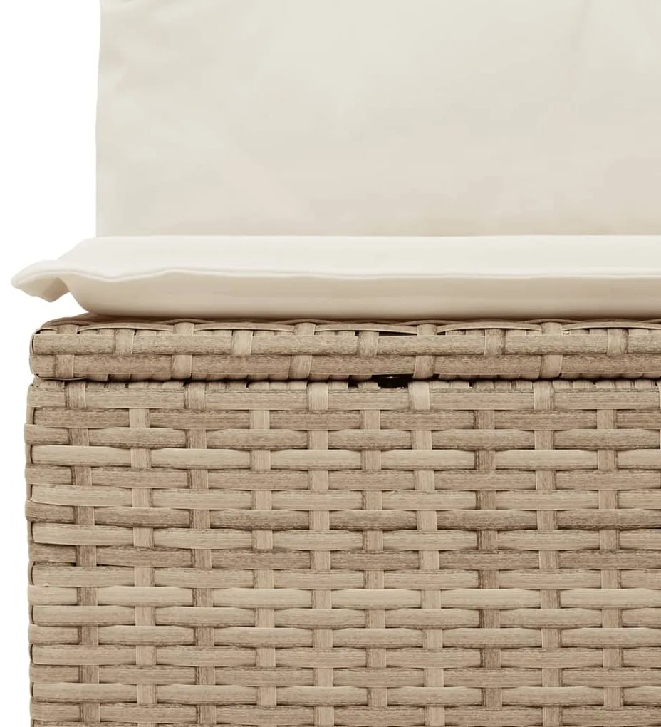 Set Divani da Giardino 14pz con Cuscini in Polyrattan Beige