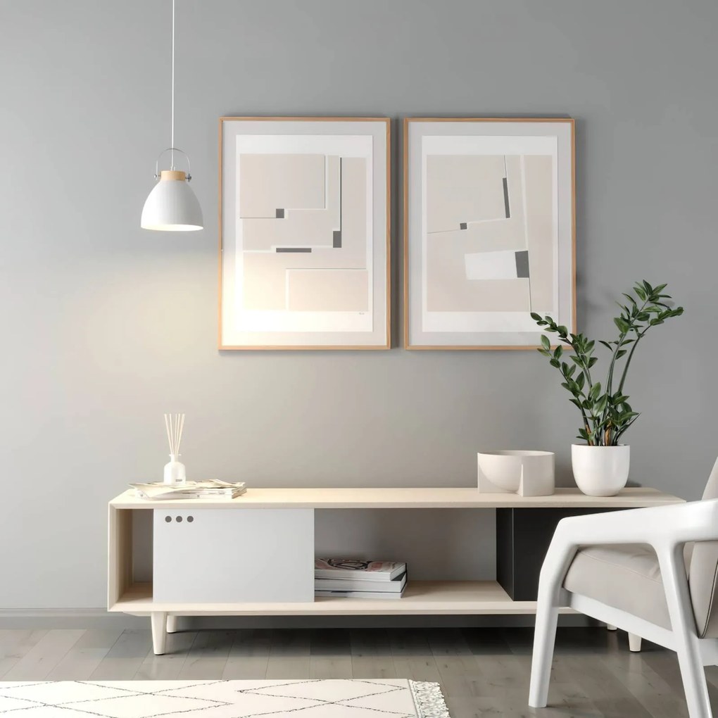 Lampada a sospensione Bergen Lamkur, dimmerabile, Bianco / Opale, Soggiorno / Sala da pranzo, Metallo, Moderno, Lampada a sospensione