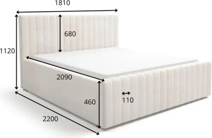 Letto Matrimoniale 160x200 Cm Contenitore Con Rete Imbottito Batina Beige