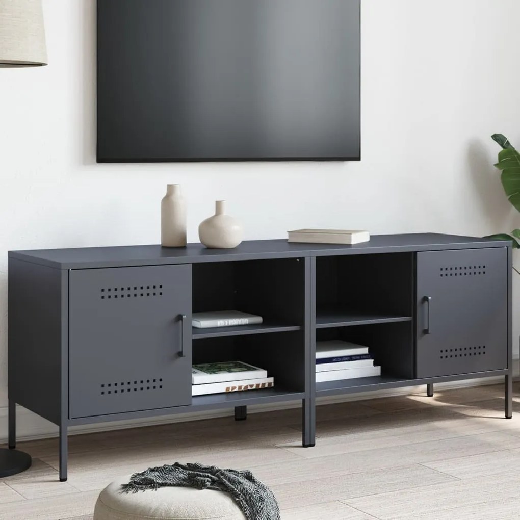 Mobili Tv 2pz Antracite 68x39x50,5 Cm İn Acciaio /