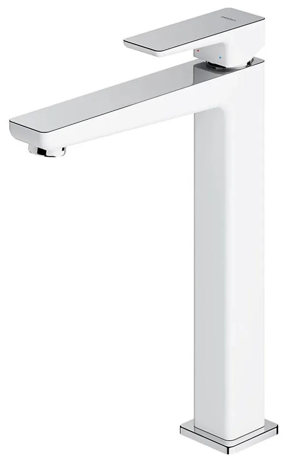 OMNIRES PM7412CRB - Rubinetto del lavandino PARMA 27,3 cm cromo lucido/bianco