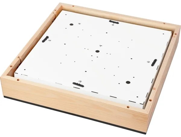 Plafoniera NATURAL SQUARE 4xE27/15W/230V 48x48 cm pino/nero