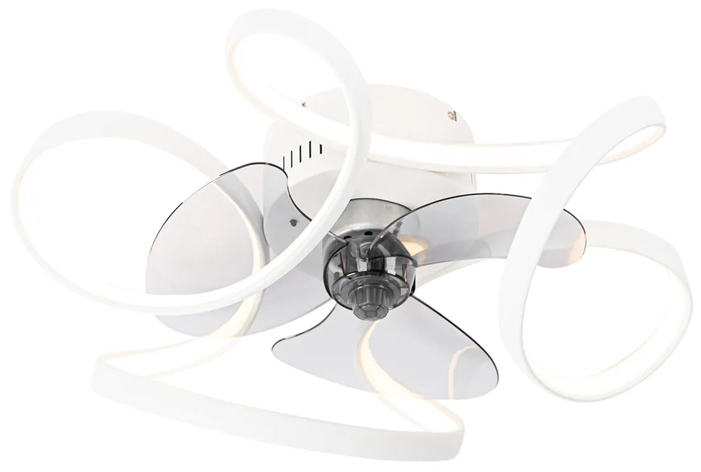 Ventilatore da soffitto bianco incl. LED con telecomando - Mandy