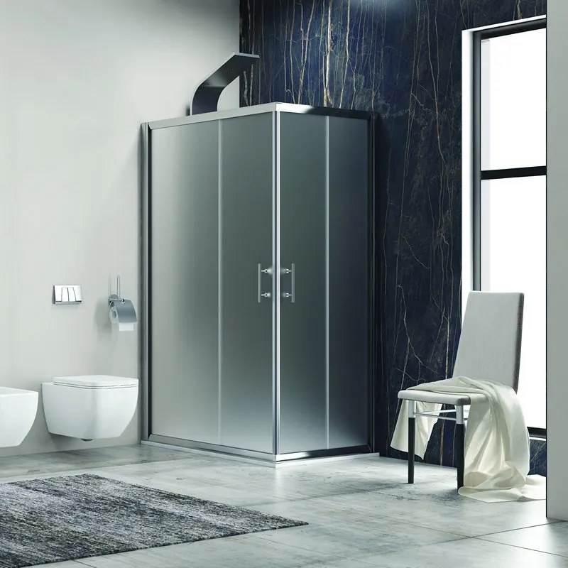 Box doccia 130x100 cm angolare cristallo satinato modello KF1000 - KAMALU