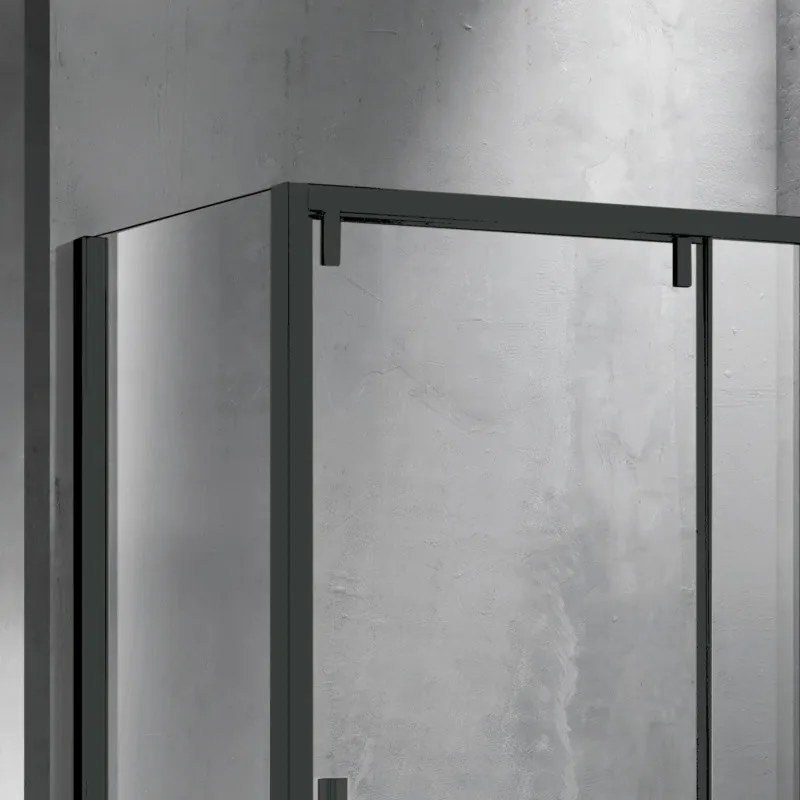 Cabina doccia 90x120 profilo nero anta scorrevole e lato fisso | KSA5000B - KAMALU