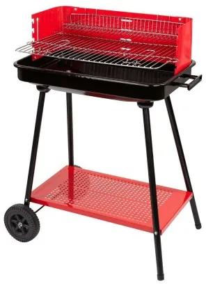 Barbecue a Carboni con Ruote Aktive Rosso 66 x 85 x 44 cm