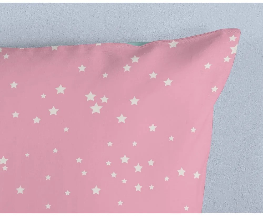 Set copripiumino e federa da bambini rosa in cotone per letto singolo 140x200 cm Dash – Good Morning