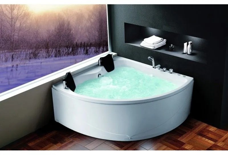 Kamalu - Vasca idromassaggio semicircolare a 2 posti 150x150cm | 9000K