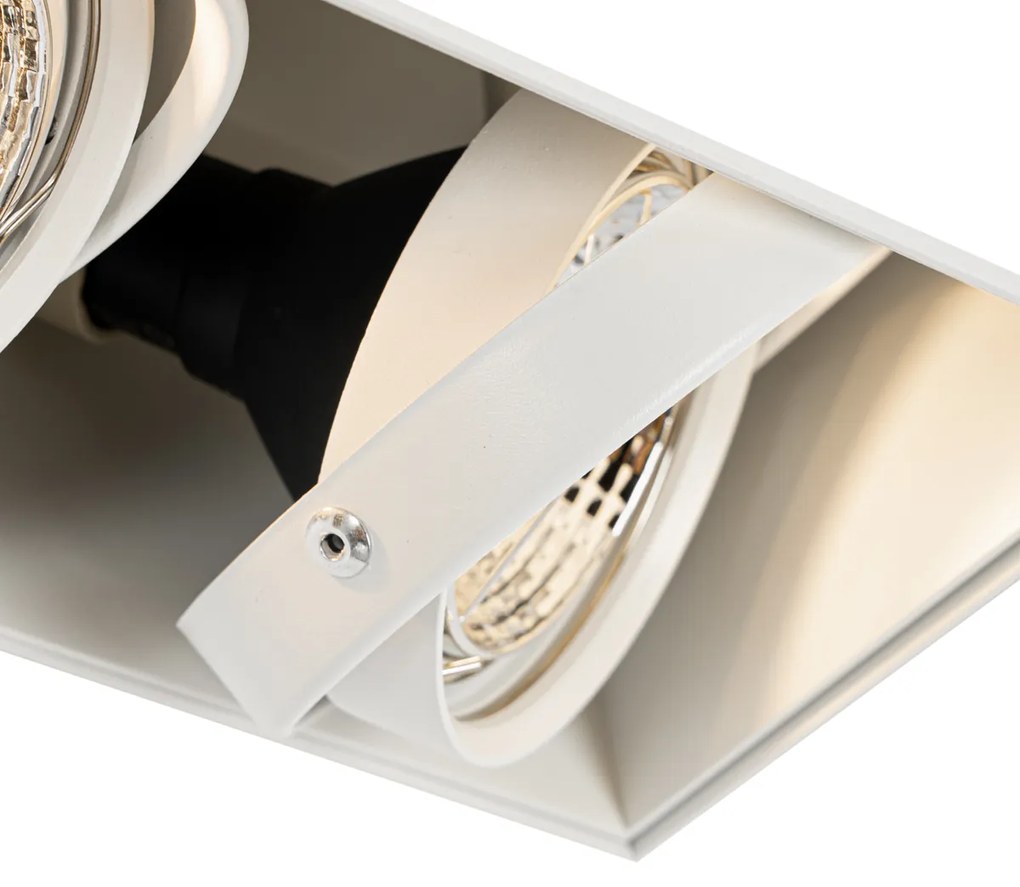 Faretto da incasso bianco GU10 AR70 senza cornice 2 luci - Oneon
