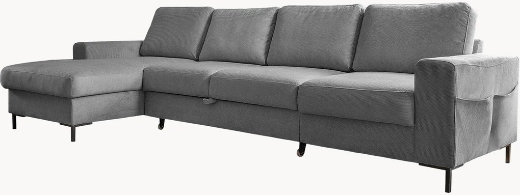 Divano angolare letto in velluto a coste Lofty Lilly