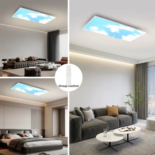 Brilagi - plafoniera LED dimmerabile SLIMFRAME SKY LED/80W/230V 120x60 cm argento/blu + telecomando