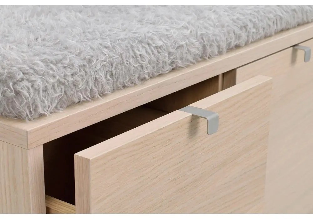 Scarpiera color naturale con panca grigia 70 cm Confetti - Rowico