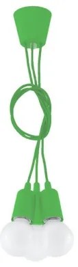 Lampadario su filo DIEGO 3xE27/60W/230V verde