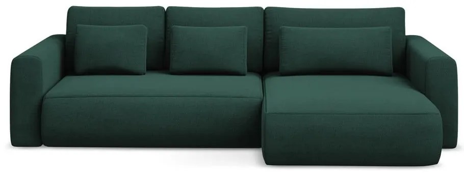 Divano angolare verde allungabile/con contenitore (con penisola a destra/con chaise lounge) Kapua – Makamii