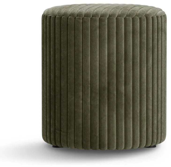 Poggiapiedi verde con rivestimento in velluto a coste Dia – Micadoni