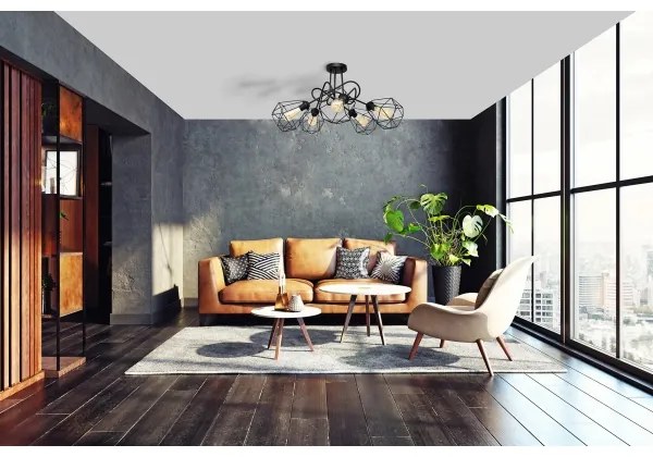 Lampadario da parete KARO 5xE27/15W/230V nero