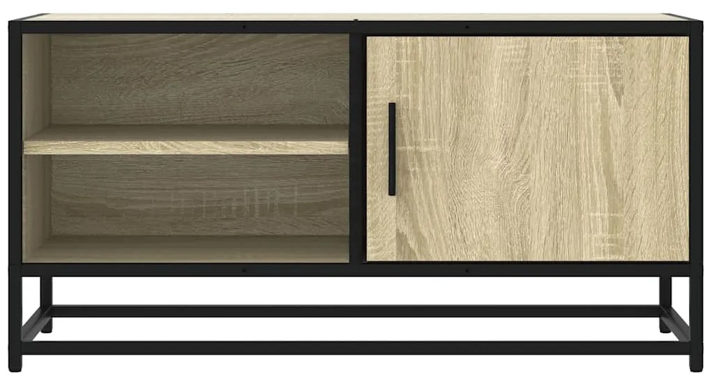 Mobile tv rovere sonoma 80x34,5x40 cm legno multistrato metallo