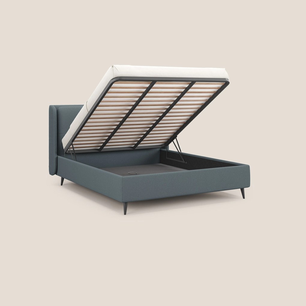 Nadine letto contenitore di design e comfort Italiano in tessuto impermeabile T19 carta da zucchero