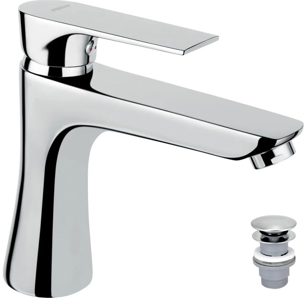 FERRO - Miscelatore per lavabo + piletta ALGEO SQUARE cromo lucido