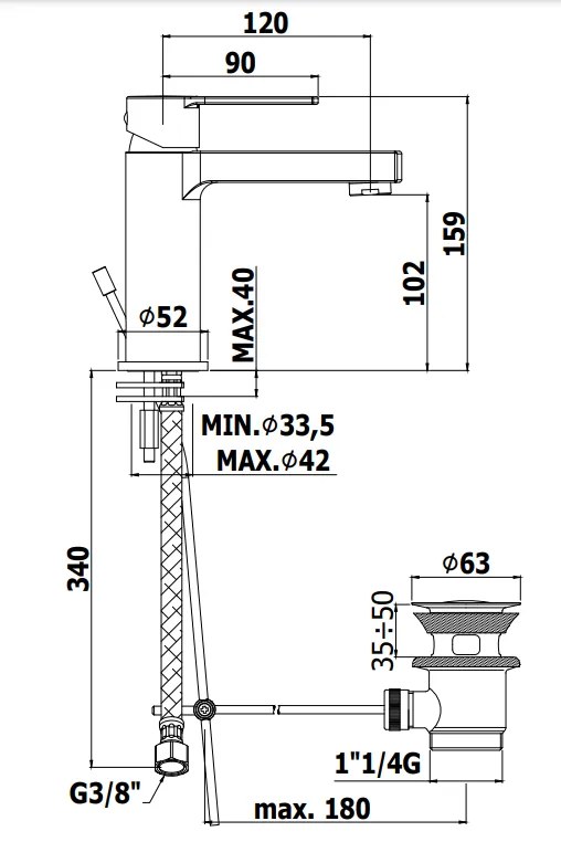 Paffoni West Ws071 Miscelatore Monocomando Lavabo senza scarico Cromato